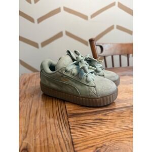 Puma Fenty Creeper Sneakers Kids 9C Green Suede Rihanna 399868-02